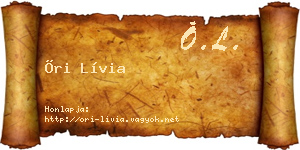Őri Lívia névjegykártya